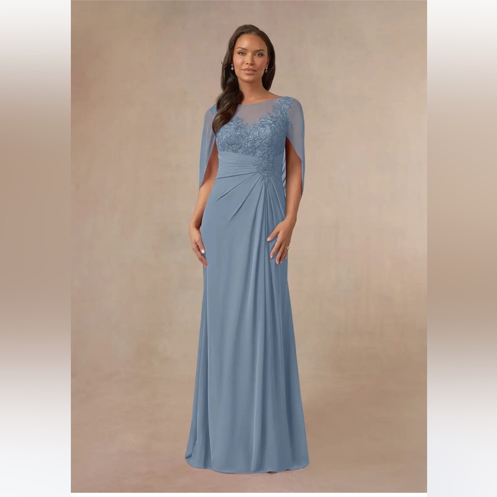 NWT Dusty Blue Azazie dress size 8